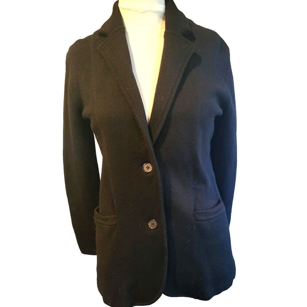 J. Crew Merino Wool Collared Cardian Sweater Front Pockets Size SX